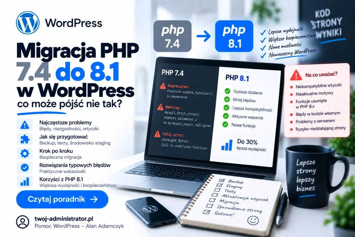Migracja PHP 7.4 do 8.1 w WordPress, co może pójść nie tak